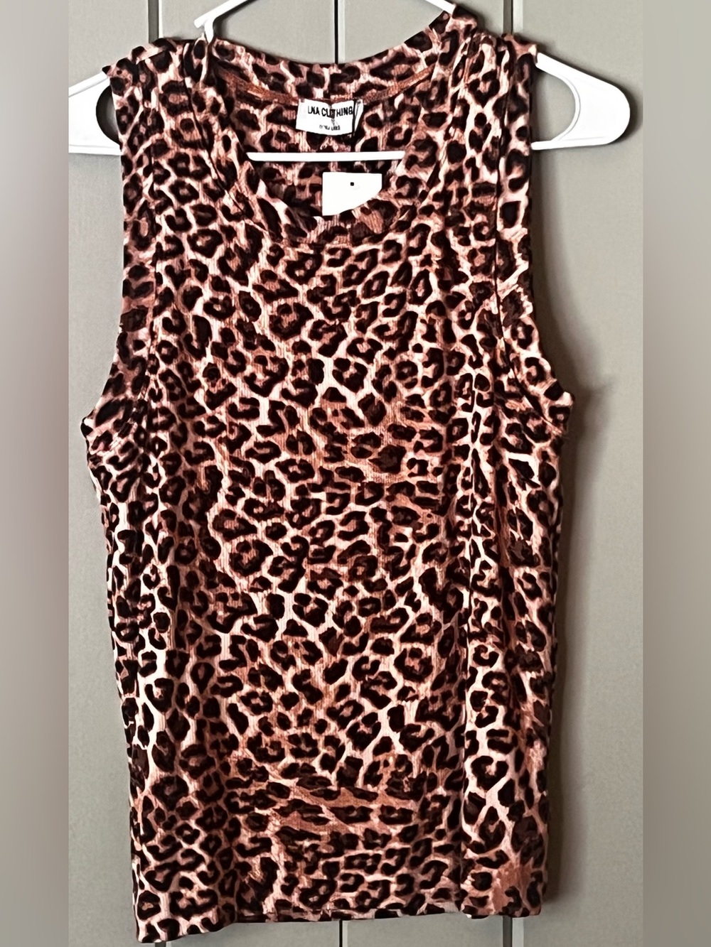 Evereve, LNA Clothing, Women's Tank Top, Animal Print, Cheeta, Leopard, XL, NWT